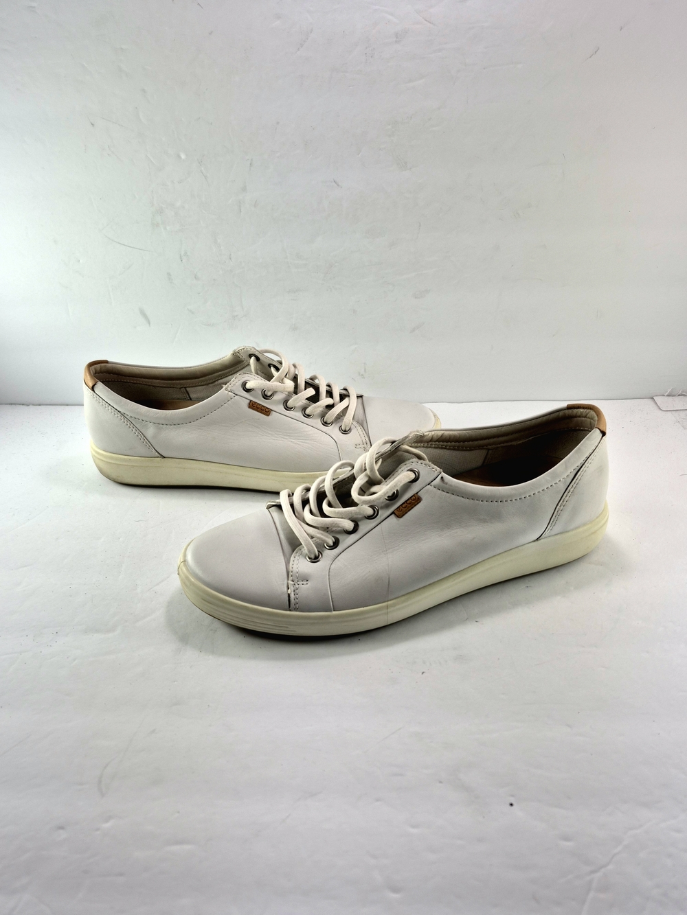NWOT ECCO Soft 7 Women's White Leather Sneakers Size 42 (12- 12.5) Ortho Walking